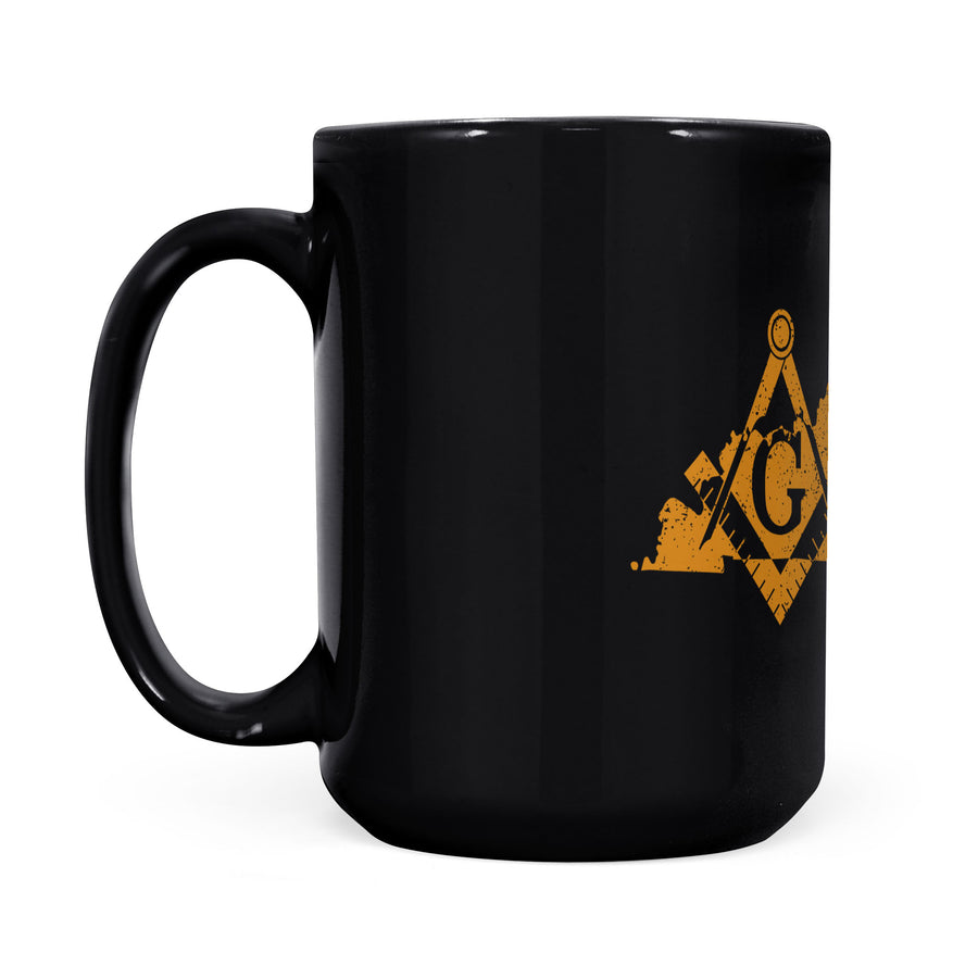 Kentucky square & compass freemason symbol state map - Black Mug