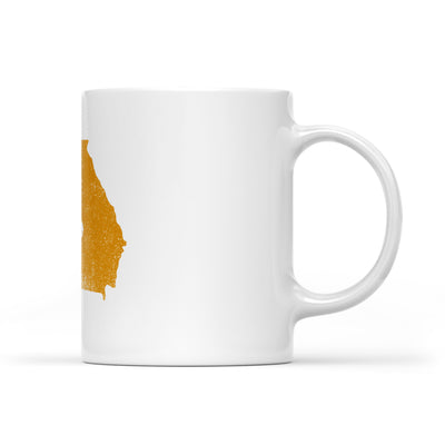 Georgia square & compass freemason symbol state map - White Mug