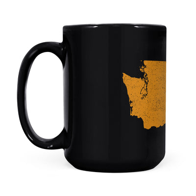 Washington square & compass freemason symbol state map - Black Mug