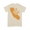 California Freemason State Map Square & Compass Symbol - T Shirt