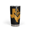 Texas Square & Compass Freemason symbol state map - 20oz Fat Tumbler