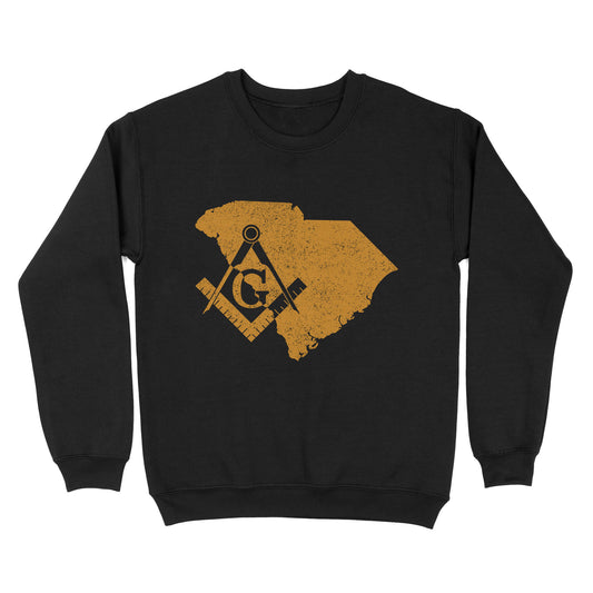 South Carolina Freemason State Map Square & Compass Symbol - Sweatshirt