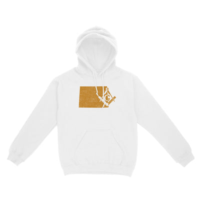 Wyoming Freemason State Map Square & Compass Symbol - Hoodie