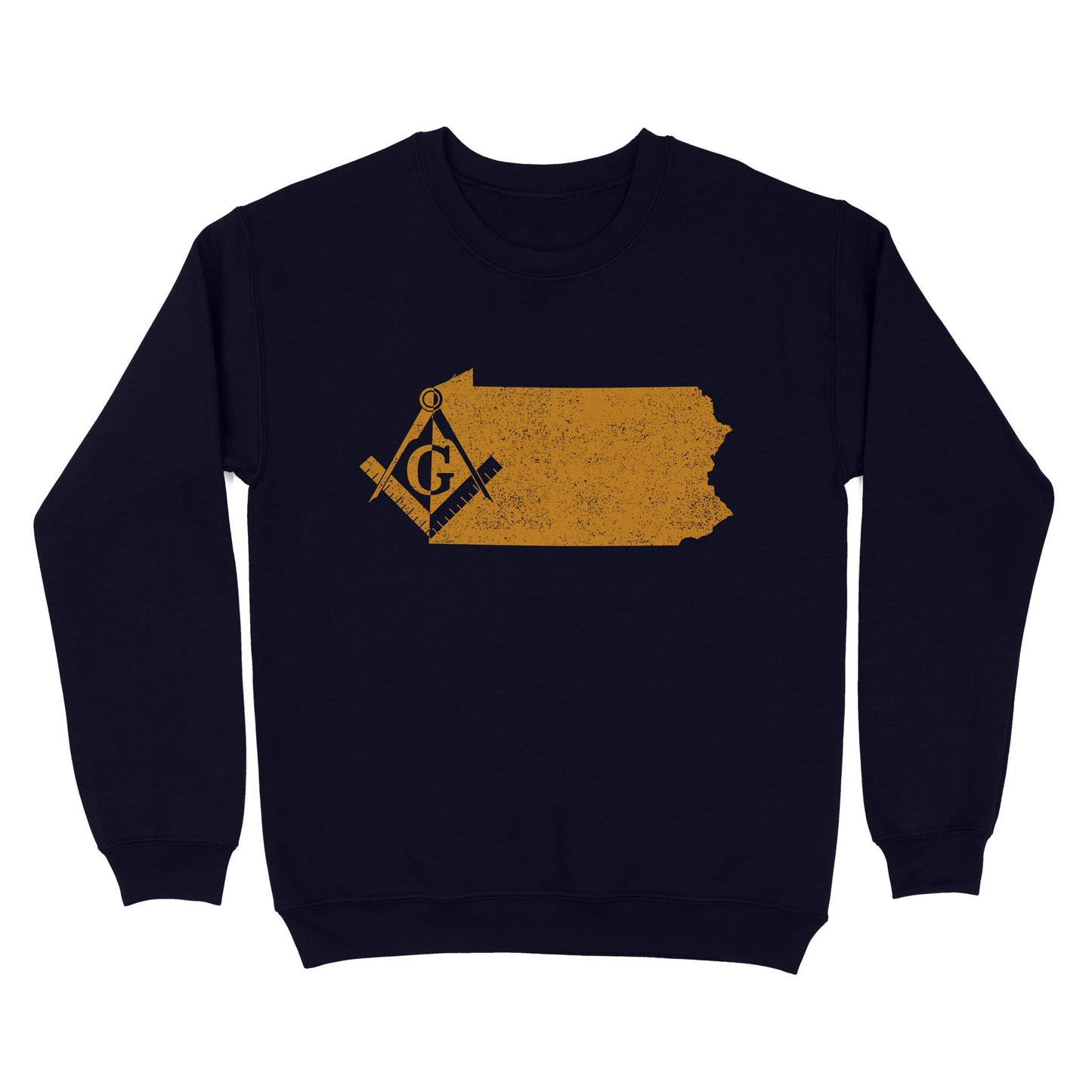 Pennsylvania Freemason State Map Square & Compass Symbol - Sweatshirt