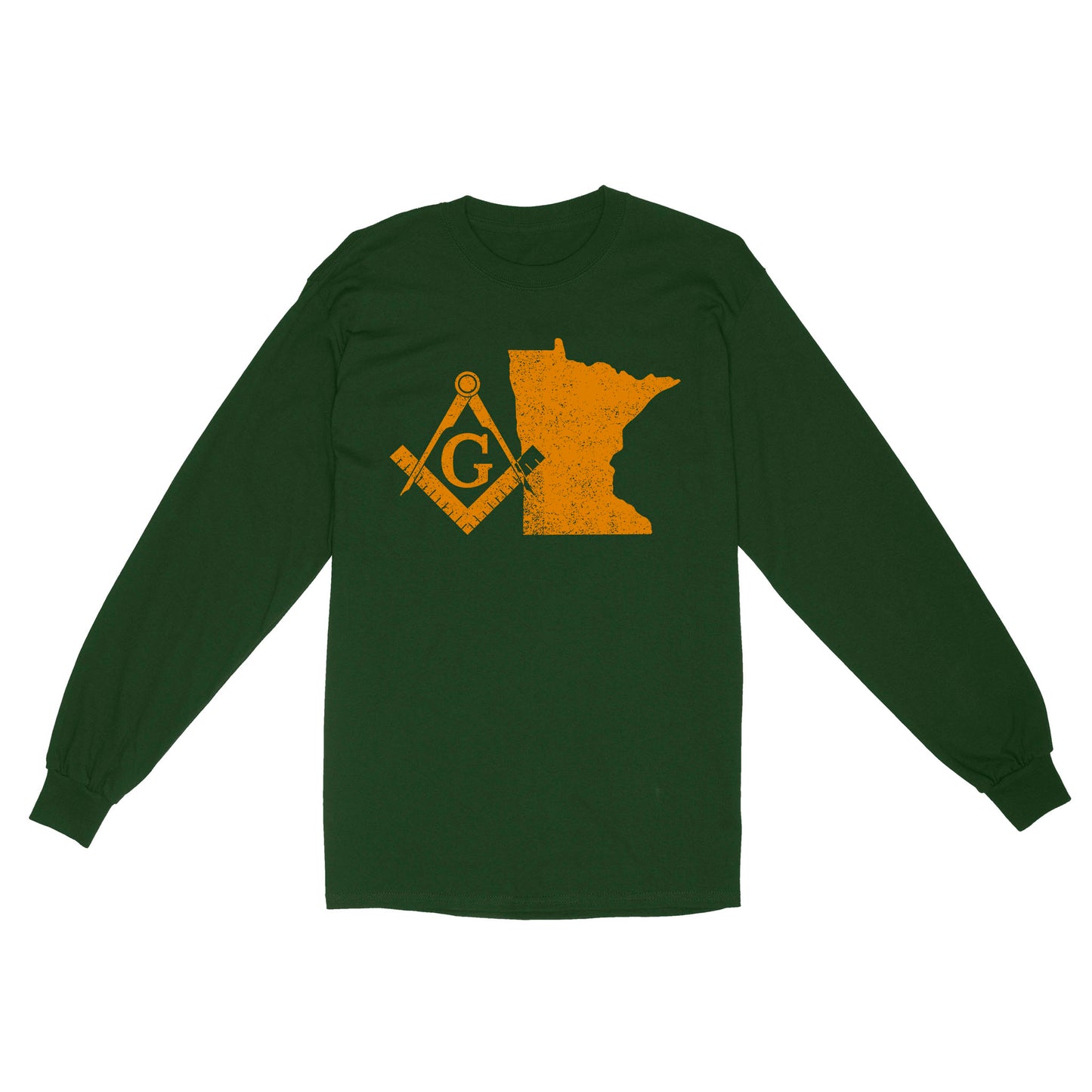 Minnesota Freemason State Map Square & Compass Symbol - Long Sleeve