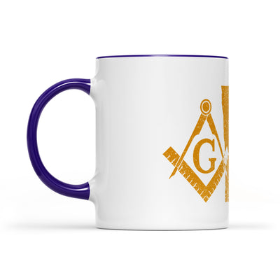 Minnesota square & compass freemason symbol state map - Accent Mug