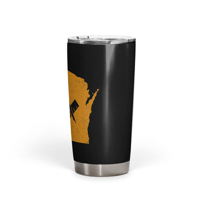 Wisconsin Square & Compass Freemason symbol state map - 20oz Fat Tumbler