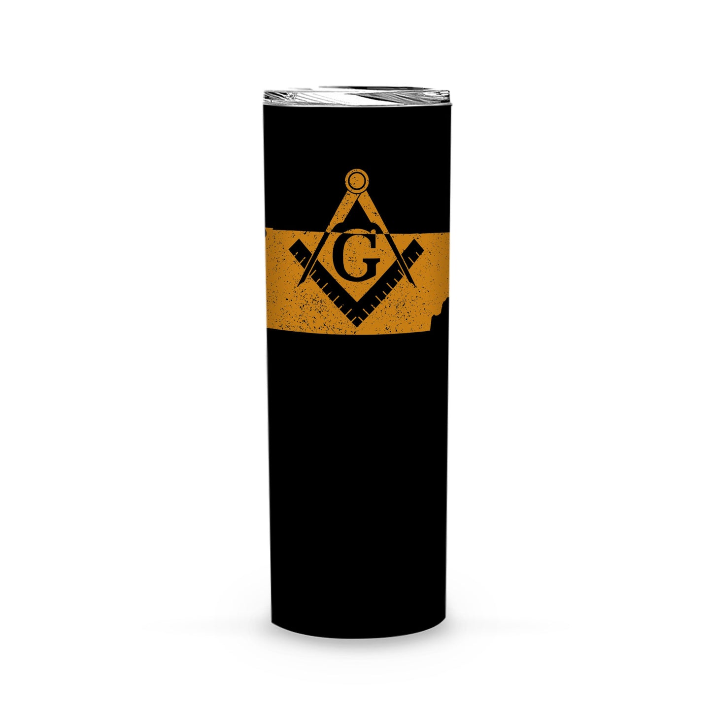 Tennessee Square & Compass Freemason symbol state map -Skinny Tumbler