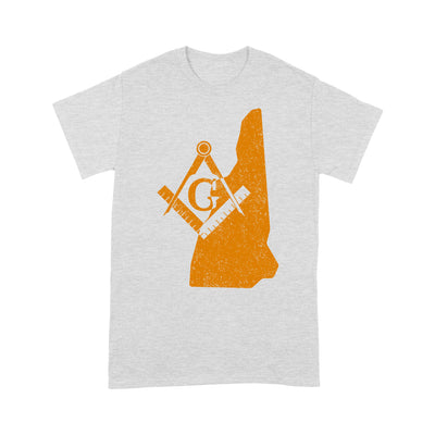 New Hampshire Freemason State Map Square & Compass Symbol - T Shirt