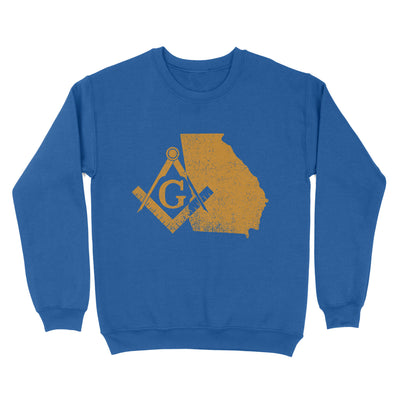 Georgia Freemason State Map Square & Compass Symbol - Sweatshirt