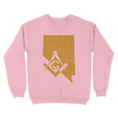 Nevada Freemason State Map Square & Compass Symbol - Sweatshirt