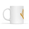 Mississippi square & compass freemason symbol state map - White Mug