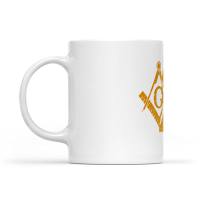 Mississippi square & compass freemason symbol state map - White Mug