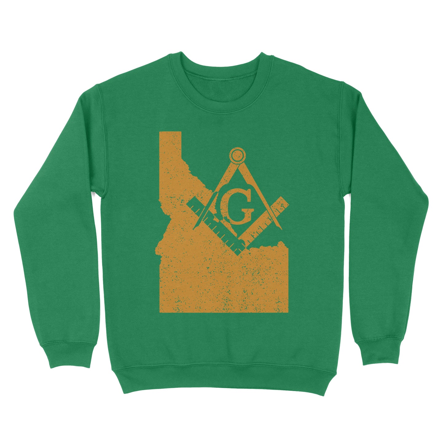 Idaho Freemason State Map Square & Compass Symbol - Sweatshirt