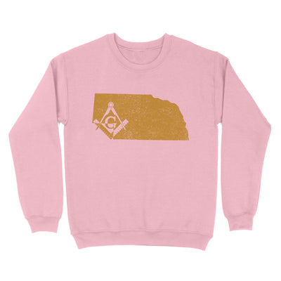 Nebraska Freemason State Map Square & Compass Symbol - Sweatshirt