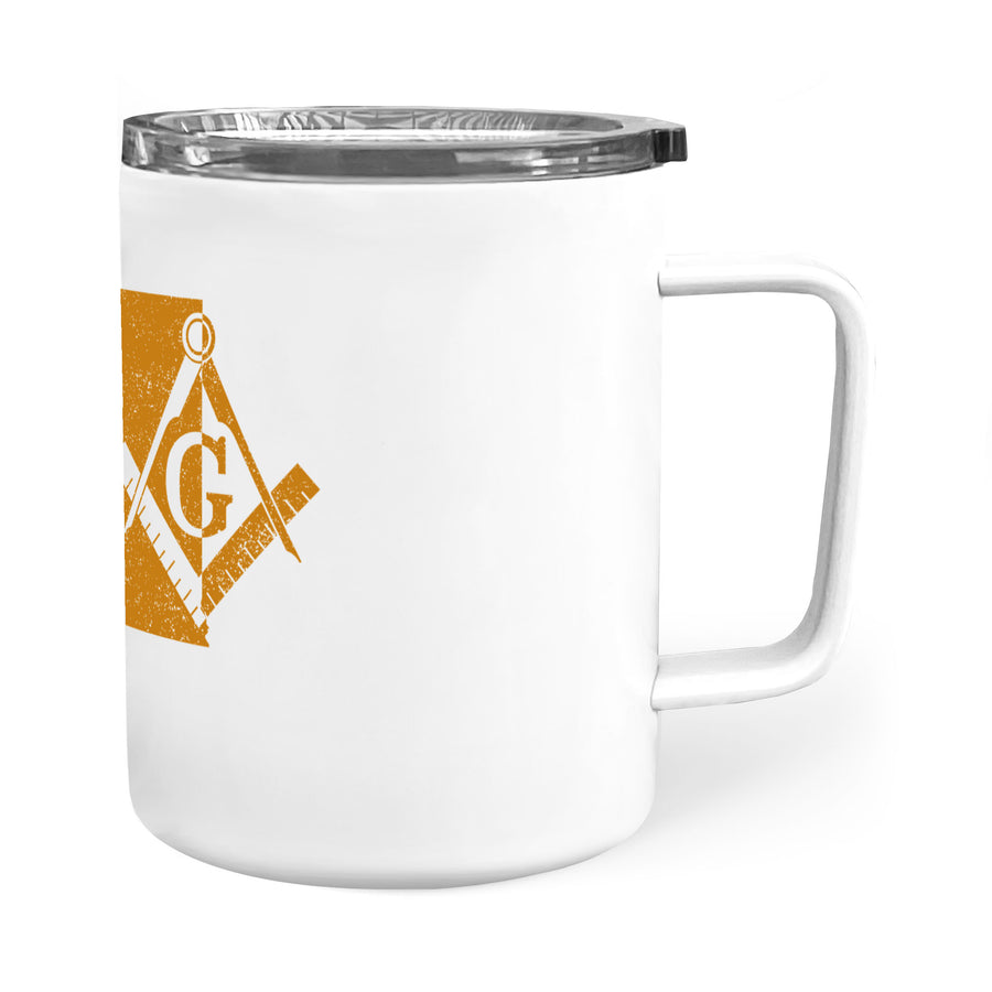 Washington square & compass freemason symbol state map - Insulated Mug