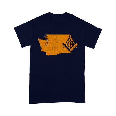 Washington Freemason State Map Square & Compass Symbol - T Shirt