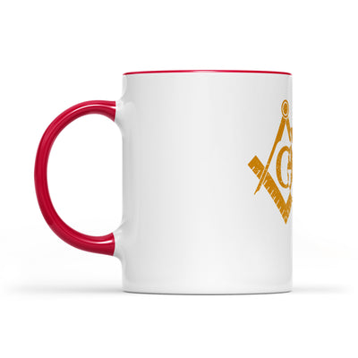 Illinois square & compass freemason symbol state map - Accent Mug