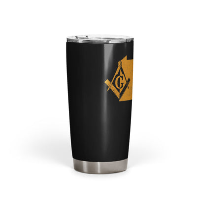 Pennsylvania Square & Compass Freemason symbol state map - 20oz Fat Tumbler