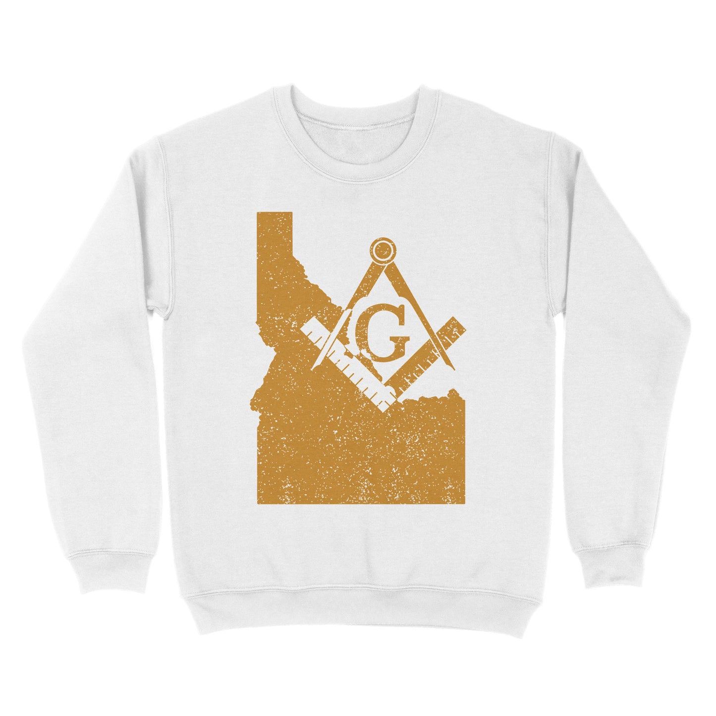 Idaho Freemason State Map Square & Compass Symbol - Sweatshirt