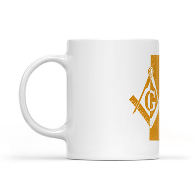 Utah square & compass freemason symbol state map - White Mug