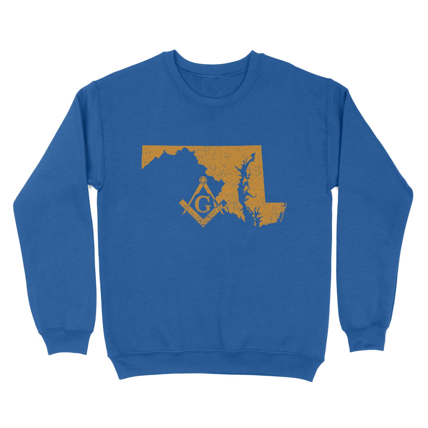 Maryland Freemason State Map Square & Compass Symbol - Sweatshirt