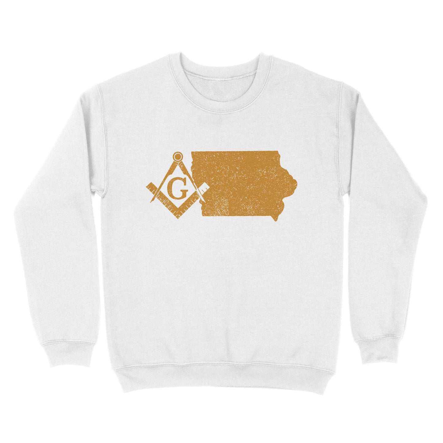 Iowa Freemason State Map Square & Compass Symbol - Sweatshirt