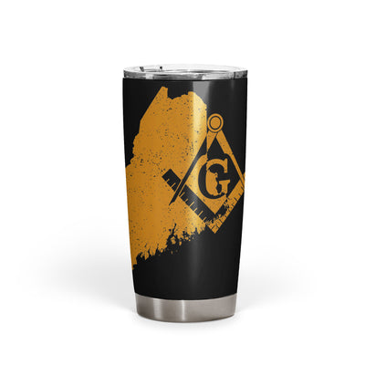 Maine Square & Compass Freemason symbol state map - 20oz Fat Tumbler