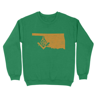 Oklahoma Freemason State Map Square & Compass Symbol - Sweatshirt