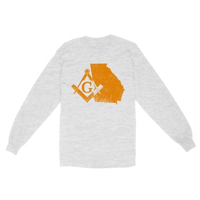 Georgia Freemason State Map Square & Compass Symbol - Long Sleeve