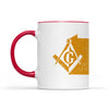 Pennsylvania square & compass freemason symbol state map - Accent Mug