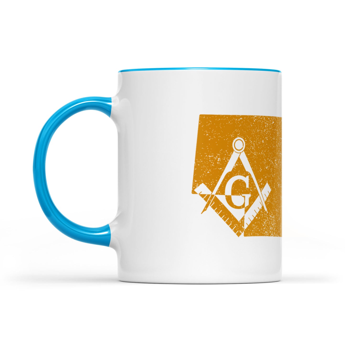 Nebraska square & compass freemason symbol state map - Accent Mug