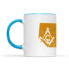 Nebraska square & compass freemason symbol state map - Accent Mug