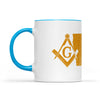 Iowa square & compass freemason symbol state map - Accent Mug