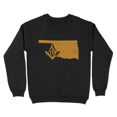 Oklahoma Freemason State Map Square & Compass Symbol - Sweatshirt