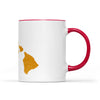 Hawaii square & compass freemason symbol state map - Accent Mug