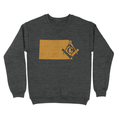 North Dakota Freemason State Map Square & Compass Symbol - Sweatshirt