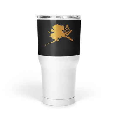 Alaska Square & Compass Freemason symbol state map - Large Tumbler