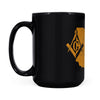 Ohio square & compass freemason symbol state map - Black Mug