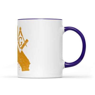 California square & compass freemason symbol state map - Accent Mug