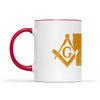 Iowa square & compass freemason symbol state map - Accent Mug