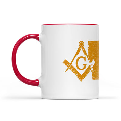 Iowa square & compass freemason symbol state map - Accent Mug