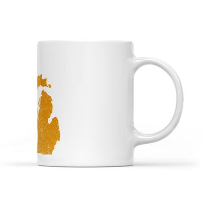 Michigan square & compass freemason symbol state map - White Mug