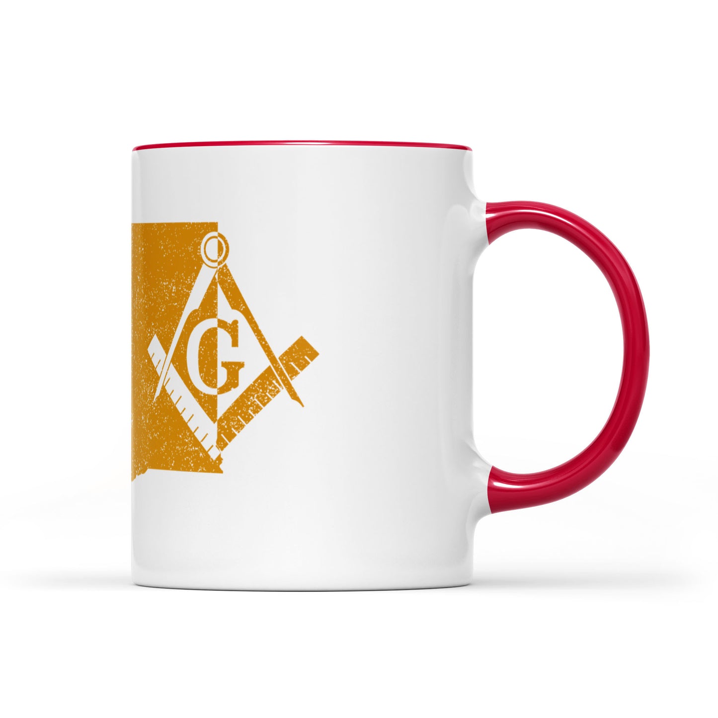 Washington square & compass freemason symbol state map - Accent Mug