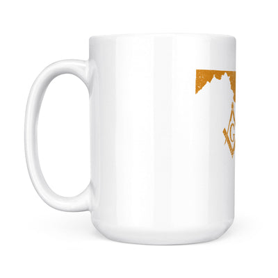 Maryland square & compass freemason symbol state map - White Mug