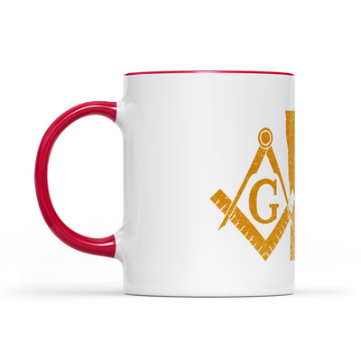 Minnesota square & compass freemason symbol state map - Accent Mug