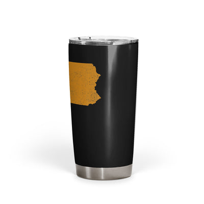 Pennsylvania Square & Compass Freemason symbol state map - 20oz Fat Tumbler