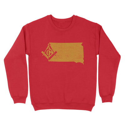 South Dakota Freemason State Map Square & Compass Symbol - Sweatshirt