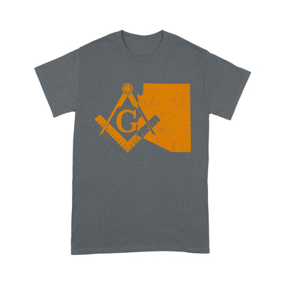 Arizona Freemason State Map Square & Compass Symbol - T Shirt