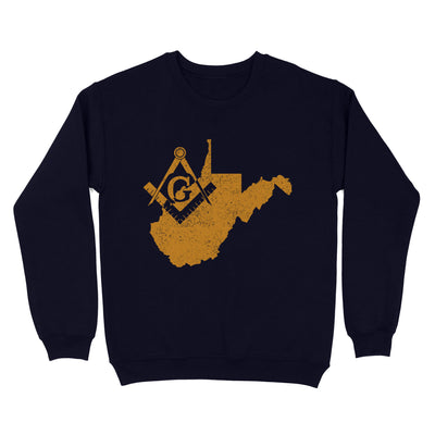 West Virginia Freemason State Map Square & Compass Symbol - Sweatshirt